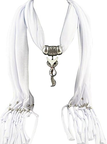 Jemis Women' s Fox Alloy Jewelry Pendant Scarf 70*16 Inch
