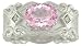 18KW Morganite, Green Sapphire & Diamond Ring
