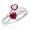 10k White Gold Heart-Shaped Created Ruby with Diamonds Heart Ring, Size 6