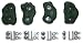 Eastern Jungle Gym Climbing Rock Wall Hand Holds (Set Of 4) - Green