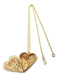 Gold plated filigree necklace and locket, Treasured Keepsakes