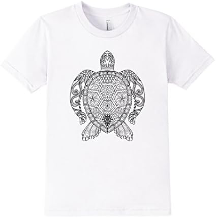 Kids Sea Turtle Adult Coloring Book Shirt Color Your Own Tee 10 White