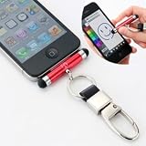 サンワダイレクト iPhoneストラップ タッチペン付 iPhone4S iPhone4 レッド 200-ST004R