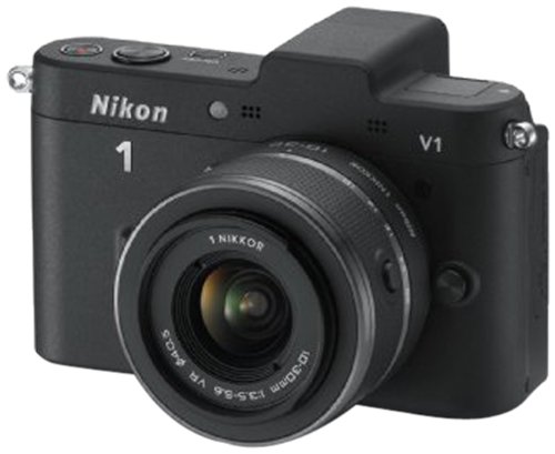 Nikon 1 V1 Systemkamera (10 Megapixel, 7,5 cm (3 Zoll) Display) schwarz inkl 1 NIKKOR VR 10-30 mm Objektiv