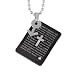 Men Symbol Stainless Steel Lord's Prayer Cubic Zirconia Cross Tablet Pendant Necklace