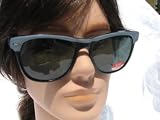 80's Black & GRAY STRIPED Large Sized Wayfarer II Vintage Sunglasses/ Mens & Womens