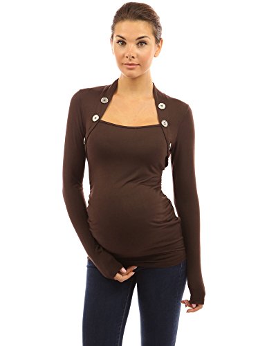 PattyBoutik Mama Button Embellished Ruched Maternity Top