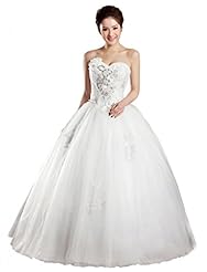 Plus Size Backless Beaded Crystal Lace-Up Applique Sweetheart Tulle Sleeveless Floor Length   Ball Gown  Dress