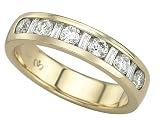 14K Round and Baguette Cut Diamond Man's Wedding/Anniversary Band - 1.00 Ct.