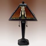 Mission Mica Amber Monarch Table Lamp in Mica Bronze
