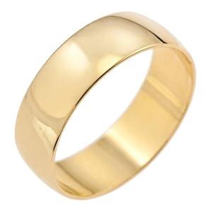 Unisex Wedding Ring, 9 Carat Yellow Gold D Shape, 4mm Band Width