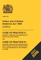 Police and Criminal Evidence Act 1984 (s.66(1)): code of practice C: detention, treatment and questioning of persons by police officers, and code of ... Code of Practice C and Code of Practice H