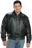 Classic Mens Leather Bomber Jackets - Color : black - Size : 4XL