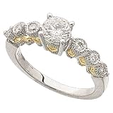 Two Tone Lady Sway Diamond Engagement Ring (Center stone is not included)