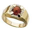 14kt Yellow Gold Slumber Red Garnet and Diamond Ring