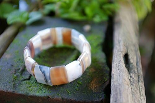 UNIQUE : BOTSWANA AGATE GEMSTONE ACCENT STRETCH 7 ''