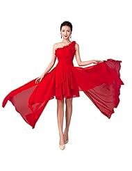 Ruched Asymmetric One Shoulder 2015 Chiffon Prom Dress 