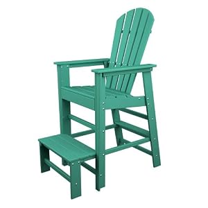 Polywood Outdoor Furniture South Beach Lifeguard Chair, Aruba-Recycled Plastic Materials by