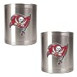 Tampa Bay Buccaneers 2pc Stainless Steel Can Holder Set- Primary Logo NFL Football