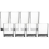 8pc Classic Break-resistant Restaurant-quality SAN Plastic Tumblers, four 14-ounce rocks and four 18-ounce water