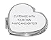 Make Your Own Mirror -- Personalized Compact Makeup Mirror with Photo & Text, Stainless Steel Pocket Mini Personal Travel Mirror,Customized Birthday/Valentines Day/Christmas Gift for Girls,Women,Heart