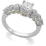 14K Two-Tone Gold Diamond Engagement Ring - 0.95 Ct.