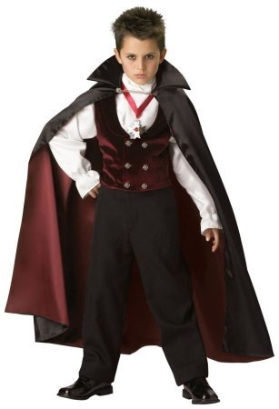 Morris Costumes Gothic Vampire Child Size 6 Velvet Vest w/ Attached Shirt Sleeves