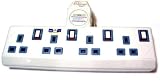 4 Extension Sockets Adapot + Lightning Surge Protector - 4 Outlets & UK Power Cord. Use for Satellite TV/Home Appliances/Computer Hardware/Audio/Video Equipments