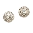 14K White Gold Trendy Sphere Diamond Accent Earrings