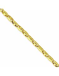 Genuine 14K Yellow Gold 3Mm Fancy Link Bracelet 7.5 Inches 100% Satisfaction Guaranteed.