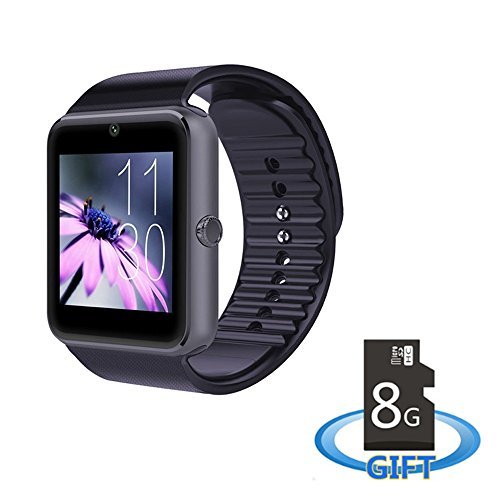 MSRM MSO8 Sweatproof Smart Watch Phone for iPhone and Android SmartPhones Include 8G Micro SD Card (Black)