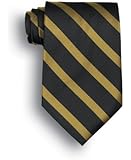 Signature Stripes Polyester Tie - Worchester - Black, Gold