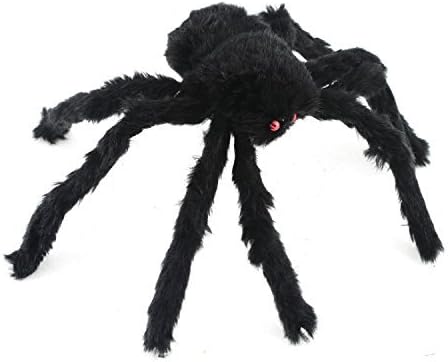 YIDEA 12 Inch Soft Spider Plush Tricky Toy for Halloween Props Bar Party Supplies - Black