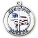 Sterling Silver God Bless America Medal and 24-inch Chain