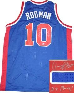 Dennis Rodman Signed Detroit Pistons Blue prostyle Jersey - 2x Champs