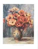 Renoir Pretty Flower Vase Les Anemones Art Poster Print - 16 X 20