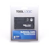 Tool Logic Survival Card w/ Fire Starter/Compass - Charcoal | Black Tools