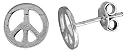 5/16" (8 mm) Sterling Silver Peace Sign Earrings