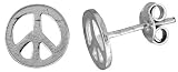 5/16 (8 mm) Sterling Silver Peace Sign Earrings