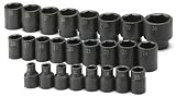 SK Hand Tools 4037 25-Piece 1/2-Inch Drive 6 Point Standard Metric Impact Socket Set
