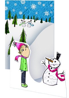 Charlie Tri-Fold Activity Christmas Card With Sticker Sheet