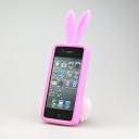 ふさふさ尻尾が可愛いうさぎ！！ iPhone4 rabito ラビットラバーケース (ピンク)