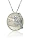 Platinum Overlay Sterling Silver Mother-of-Pearl Pendant, 18"