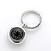 Rhodium plated compass key ring
