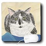 CherylsArt Animals Cat Art - Tuxedo Cat Painting - Mouse Pads