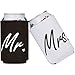 Cute Can Cooler Sets - Wedding Gift - Engagement Gift (Black/White - Mr and Mrs)