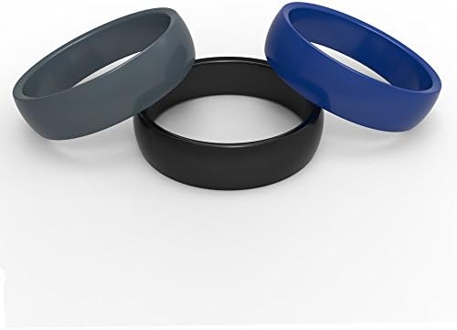 Silicone Wedding Ring for Men * Not Bulky Premium Quality Design * Comfortable Fit, Anti-scratch, Non-conductive Wedding Bands for Men - Ideal for Athletes, Craftsmen, Electricians. Non-allergenic Medical Grade