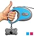 Retractable Dog Leash - Free Bonus Waste Bag Holder & 2 Free eGuides - 16' NO Burn Lead - Pets up to 44 lbs - Easy One Button Brake & Lock Safety System - Large Ergonomic Handle - Built to Last!