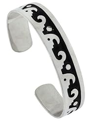 Sterling Silver Hopi design Cuff Bangle Bracelet 9/16 inch wide,