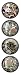 iPop Evan B Harris Flowers 4 Pack Clicks Magnet Set